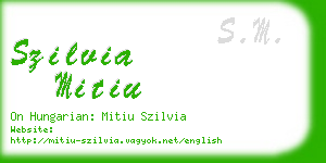 szilvia mitiu business card